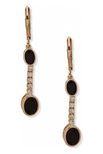 Anne Klein Jewellery Ladies Gold Tone Stone Linear Earrings (892744) | £26