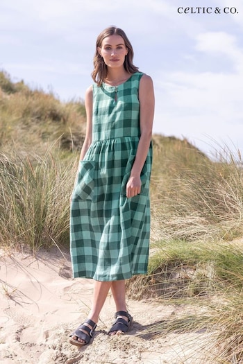 Celtic & Co. Green Button Detail Midi Skinny Dress (892859) | £149
