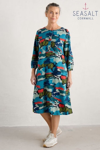 Seasalt Cornwall Blue Sea Call A-Line Dress (893339) | £80