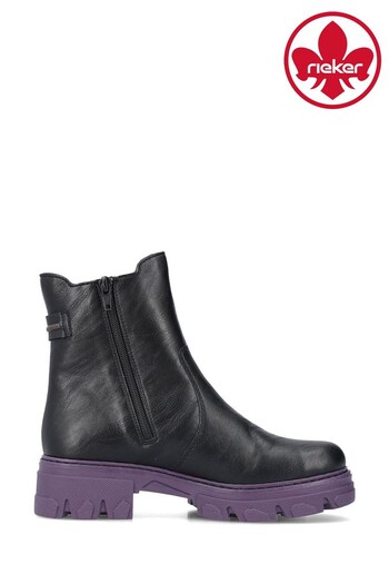Rieker Womens Zipper Black Boots Metallic (893415) | £70