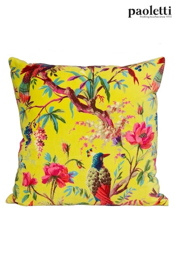 Riva Paoletti Aracia Yellow Paradise Velvet Polyester Filled Cushion (893640) | £20