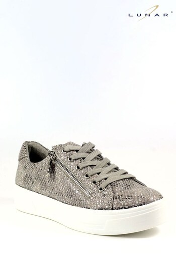 Lunar Silver Judd Faux Leather Trainers (893642) | £50