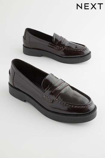 Burgundy Red Forever Comfort® Leather Chunky Loafers (893870) | £52