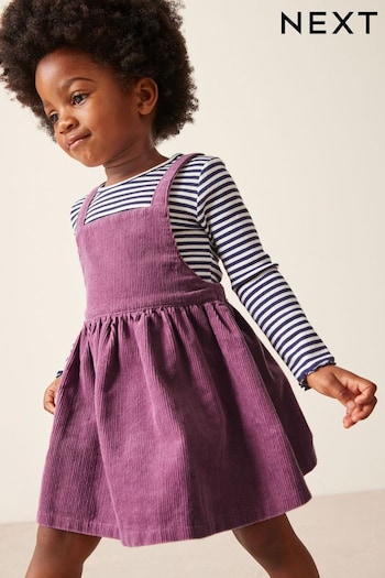 Lilac Purple Cord Pinafore Dress (3mths-8yrs) (894201) | £12 - £15