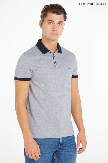 Tommy Hilfiger Grey Mouline Tipped Polo Shirt (894203) | £85