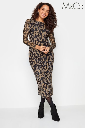 M&Co Black Long Sleeve Mesh Dress (894302) | £39