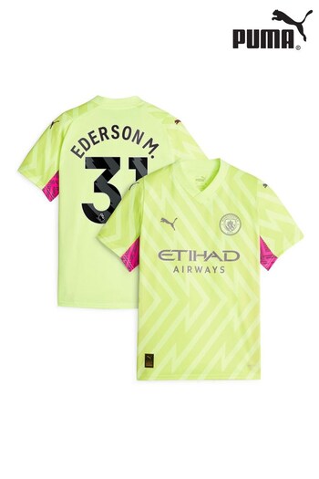 Puma Green Kids Manchester City Goalkeeper Long Sleeve Shirt 2023-24 (894464) | £75