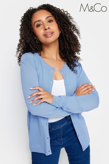 M&Co Blue Petite Knitted Button Down Cardigan (894475) | £27
