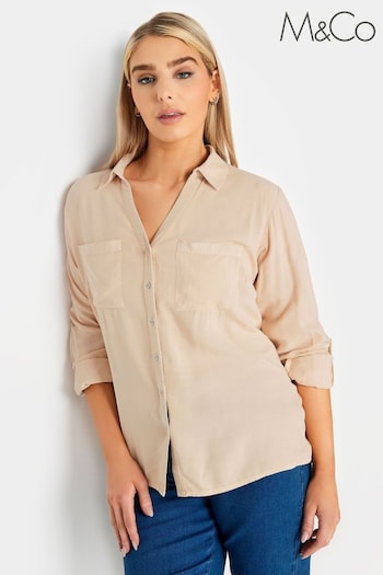 M&Co Cream Button Up Long Sleeve Shirt (894635) | £29