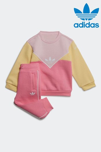 adidas Originals Pink Chevron Colourblock Tracksuit (894692) | £35