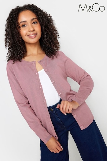 M&Co Pink Petite Knitted Button Down Cardigan (894761) | £27