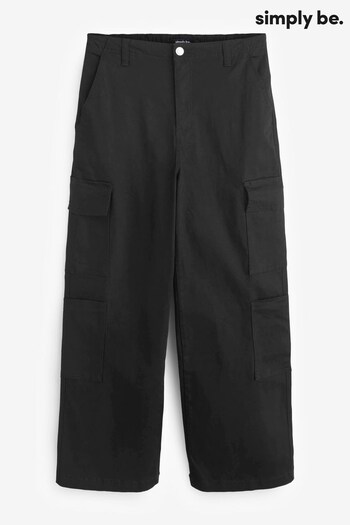 Simply Be Double Pocket Cargo Black Trousers (894812) | £32