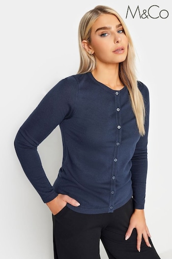 M&Co Blue Knitted Button Down Cardigan (894897) | £27