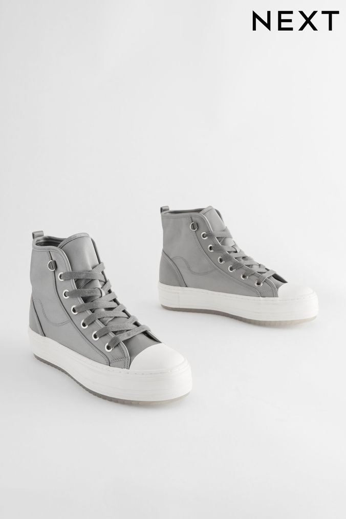 Buy Women s Grey High Top Trainers Online Next UK