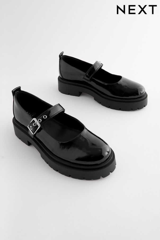 Womens black chunky shoes outlet