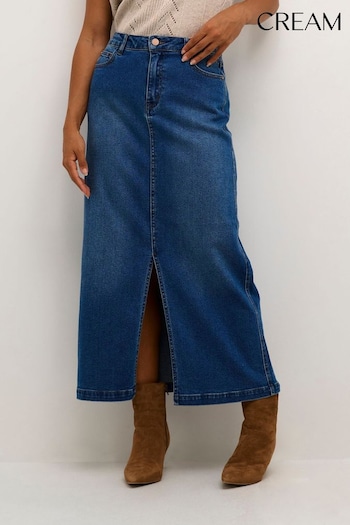 Cream Blue Ebba High Waist Maxi Denim Skirt (895207) | £90