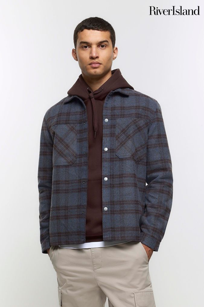 Tartan jacket cheap river island