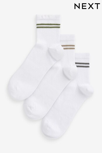 Green/Neutral /Grey Sport Cropped Ankle Socks 3 Pack (896099) | £10