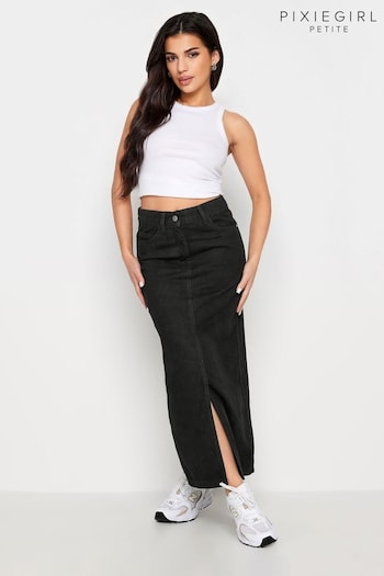 PixieGirl Petite Black Denim Maxi Skirt (896143) | £37