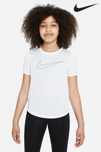 Nike matte White Dri-FIT One T-Shirt (896290) | £25
