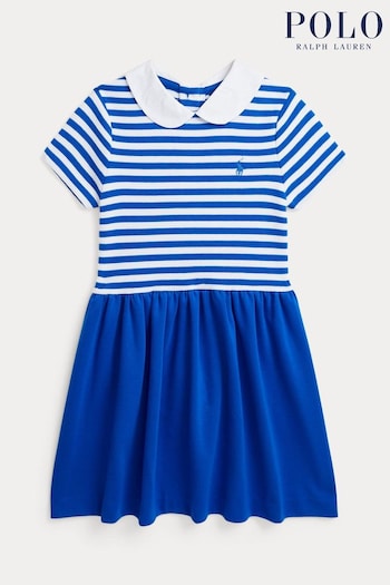 Polo Heroes Ralph Lauren Girls Blue Collared Dress (897106) | £105