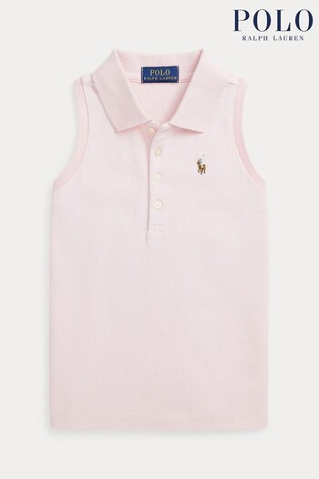 Polo Ralph Lauren Victory Pink Sleeveless Cotton Mesh Polo Shirt (897218) | £65