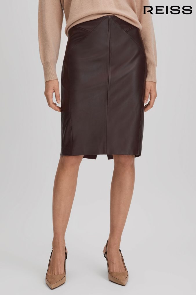 Faux leather on sale skirt next