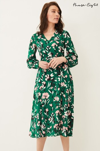 Phase Eight Green Emmy Floral Dress (897224) | £130