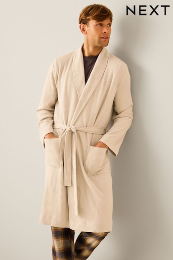 Stone Lightweight Waffle Dressing Gown (897540) | £32