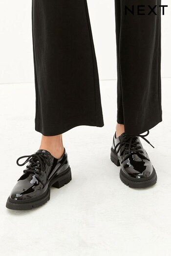 Black Patent Forever Comfort® Super Chunky Lace-Up Shoes (897623) | £42