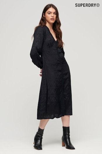 Superdry Black Lace Trim Midi Dress (897807) | £70