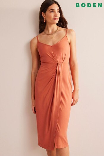 Boden Orange Sarong Midi Dress (897940) | £70