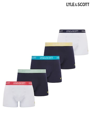 Lyle & Scott Miller White Underwear Trunks  5 Pack (898011) | £47.50