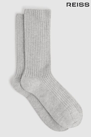 Reiss Ivory Chloe Ribbed Wool Blend Socks (898190) | £15
