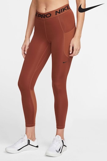 Nike Orange Pro Dri-FIT 365 Mid-Rise 7/8 Leggings with Pockets (898266) | £45