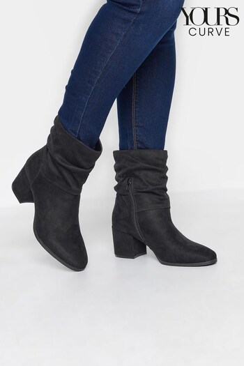 Yours Curve Black Extra Wide Fit Slouch Ankle Micro Boots Infrared (899288) | £48