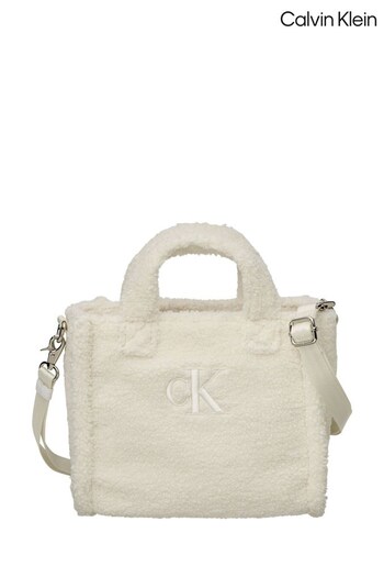 Calvin Klein Unisex Kids Cream Teddy Tote Bag (899368) | £55