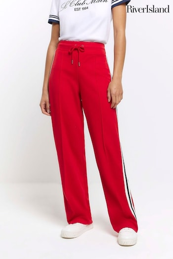 River Island Red Casual Wide Leg Side Stripe Joggers (899410) | £40