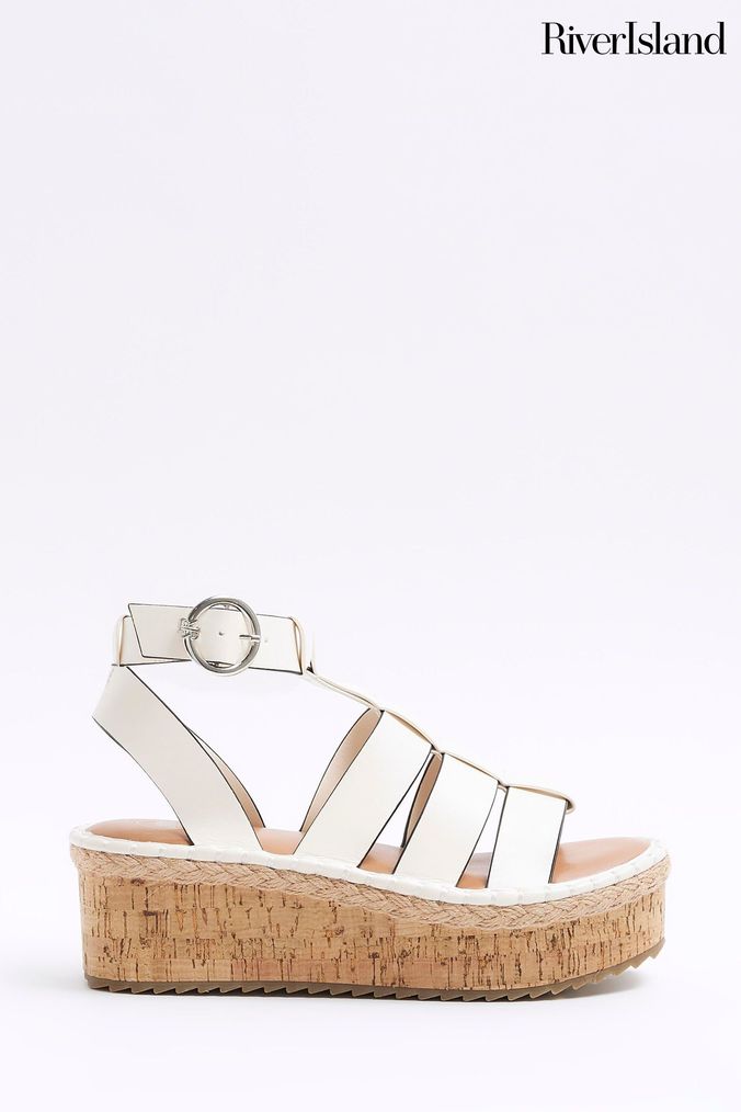 Ladies white gladiator sandals sales