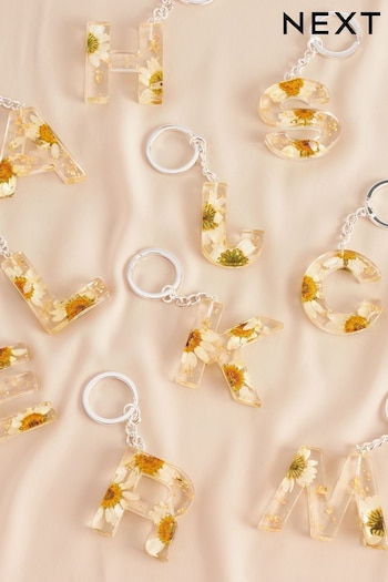 Clear Floral Initial Keyring (899681) | £8