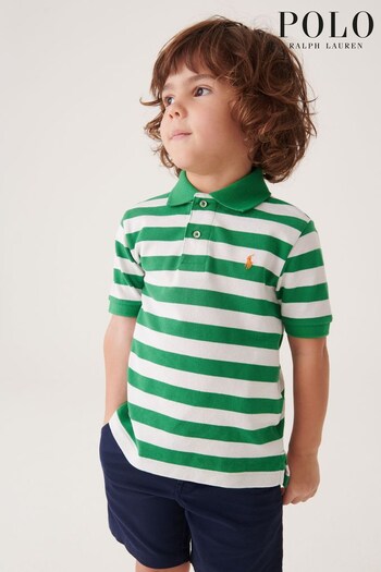 Polo Ralph Lauren Boys Green And White Logo Polo Shirt (8LQ054) | £65 - £75