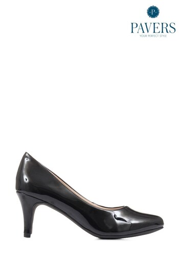 Pavers Black Patent Stiletto Court Shoes (8VQ719) | £35