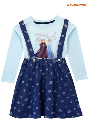 Character Grey Disney Frozen Anna and Elsa Pinafore Star logo-band Dress (900231) | £20