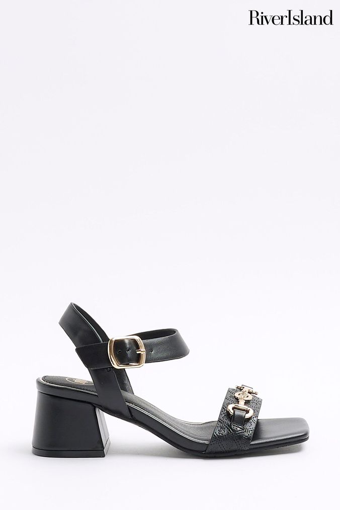 River island black block cheap heels