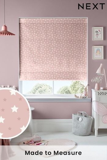 Blush Pink Ditsy Stars Made To Measure Roman Blinds (900336) | £70