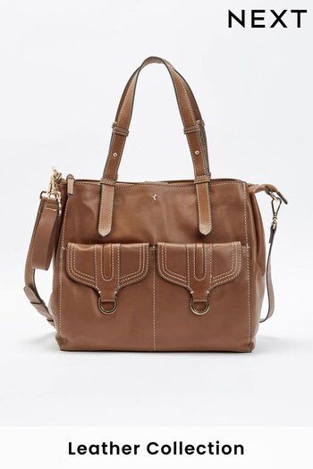 Tan Brown Premium Leather Humming Bird Tote Bag (900508) | £105