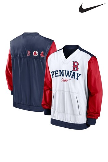 Nike Navy Blue Boston Red Sox Rewind Warm Up Pullover Jacket (900523) | £80