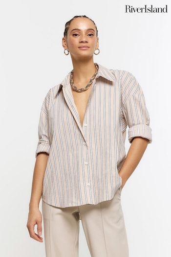 River Island Brown Stripe Shirt (900529) | £35