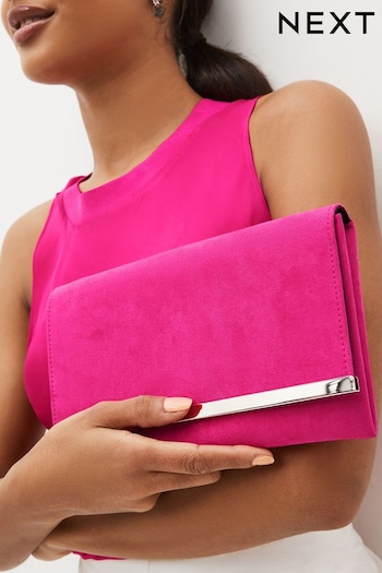 Pink Clutch Bag With Detachable Cross-Body Chain (900636) | £16