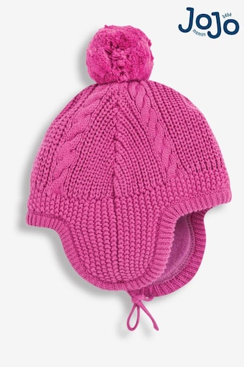 Jojo Maman Bébé Fuchsia Cosy Cable Knitted Hat (900687) | £12